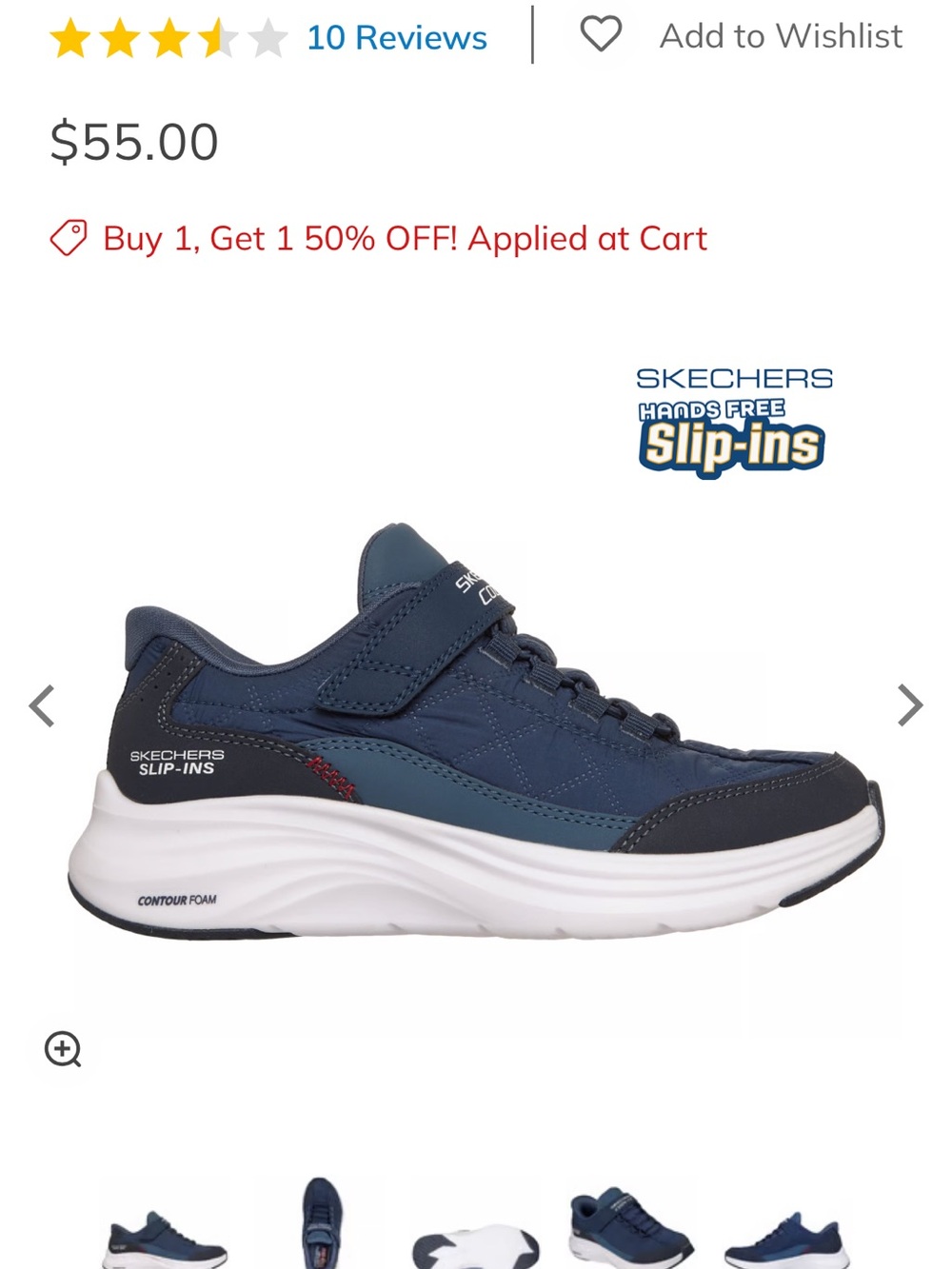 Skechers Kids Navy Blue Slip-In Athletic Sneaker